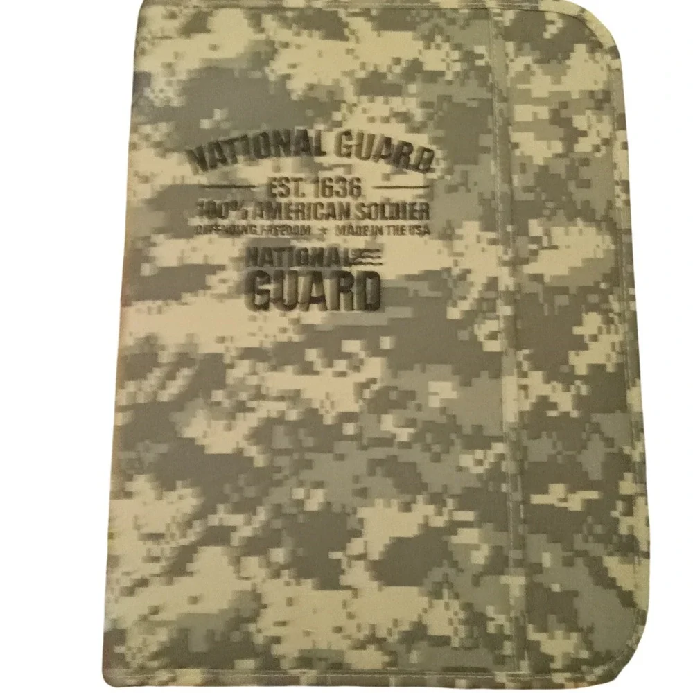 National Guard Digital Camo Zippered Padfolio Organizer Tactical ACU Portfolio